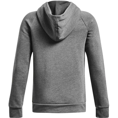 Light Grey Heather Marl - Back - Under Armour Boys Rival Fleece Overhead Raglan Hoodie