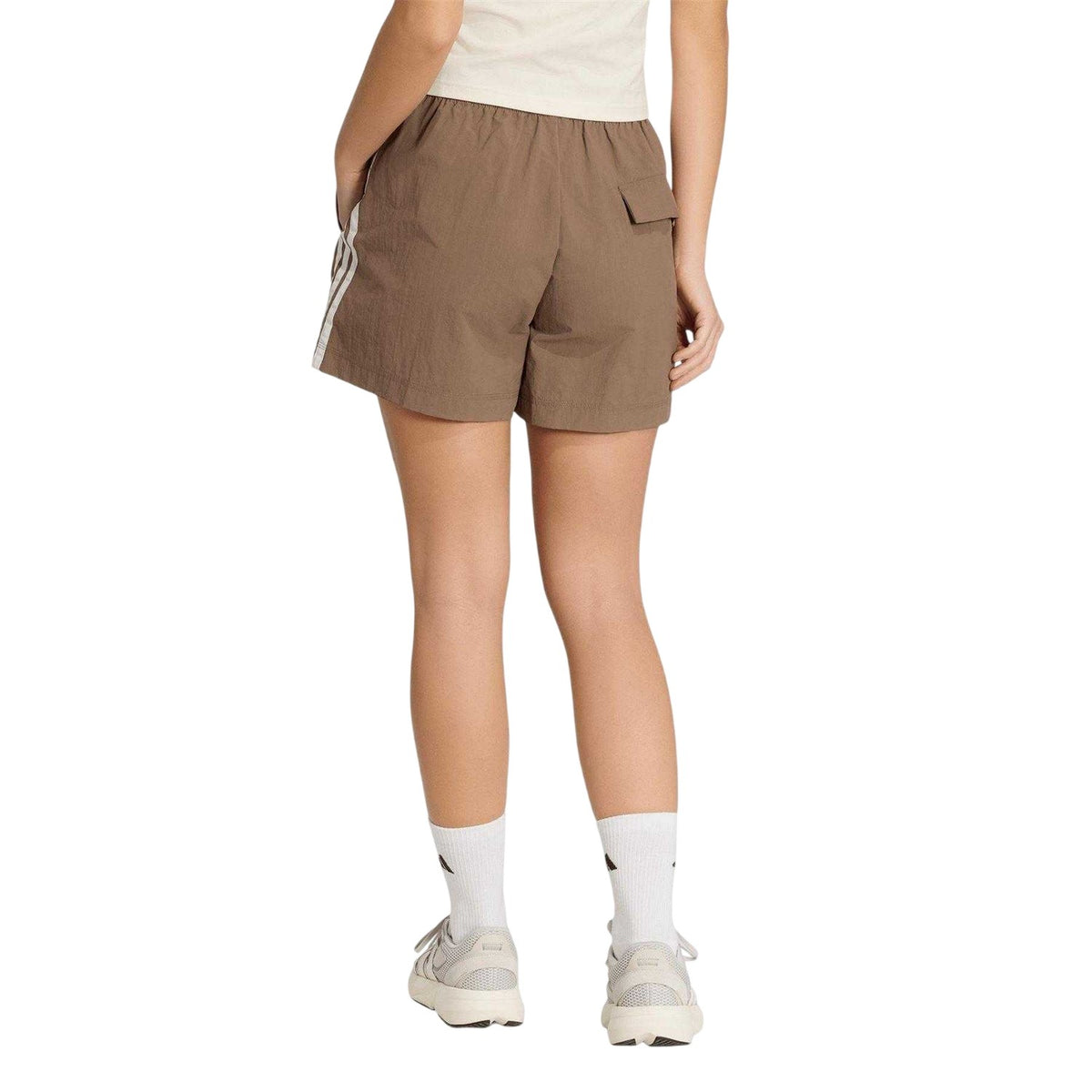 Olive Strata - Back - Adidas Womens-Ladies Track Shorts