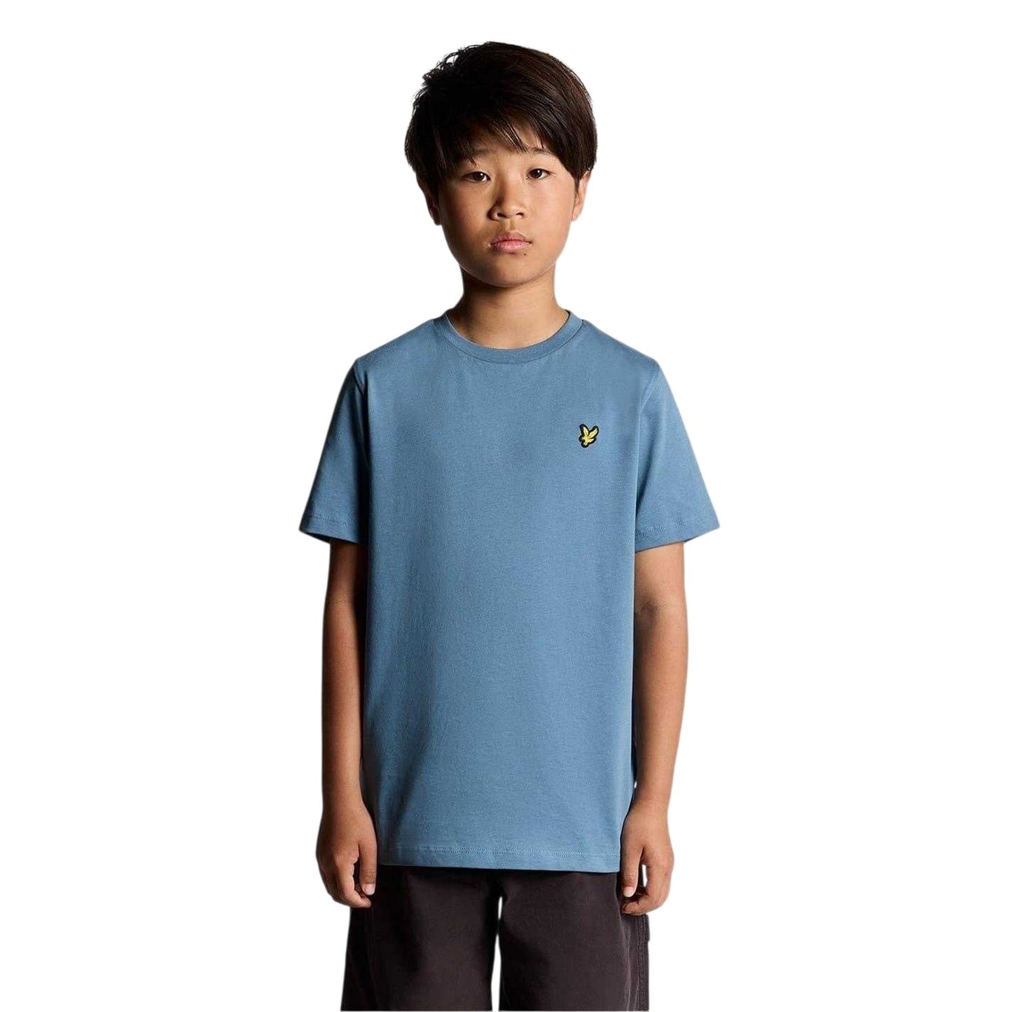 Ocean Blue - Side - Lyle & Scott Childrens-Kids Small Logo Crew Neck T-Shirt