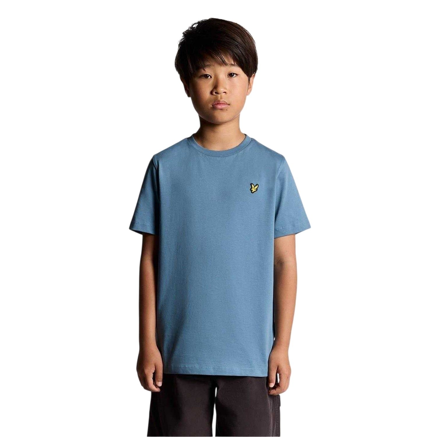 Ocean Blue - Side - Lyle & Scott Childrens-Kids Small Logo Crew Neck T-Shirt