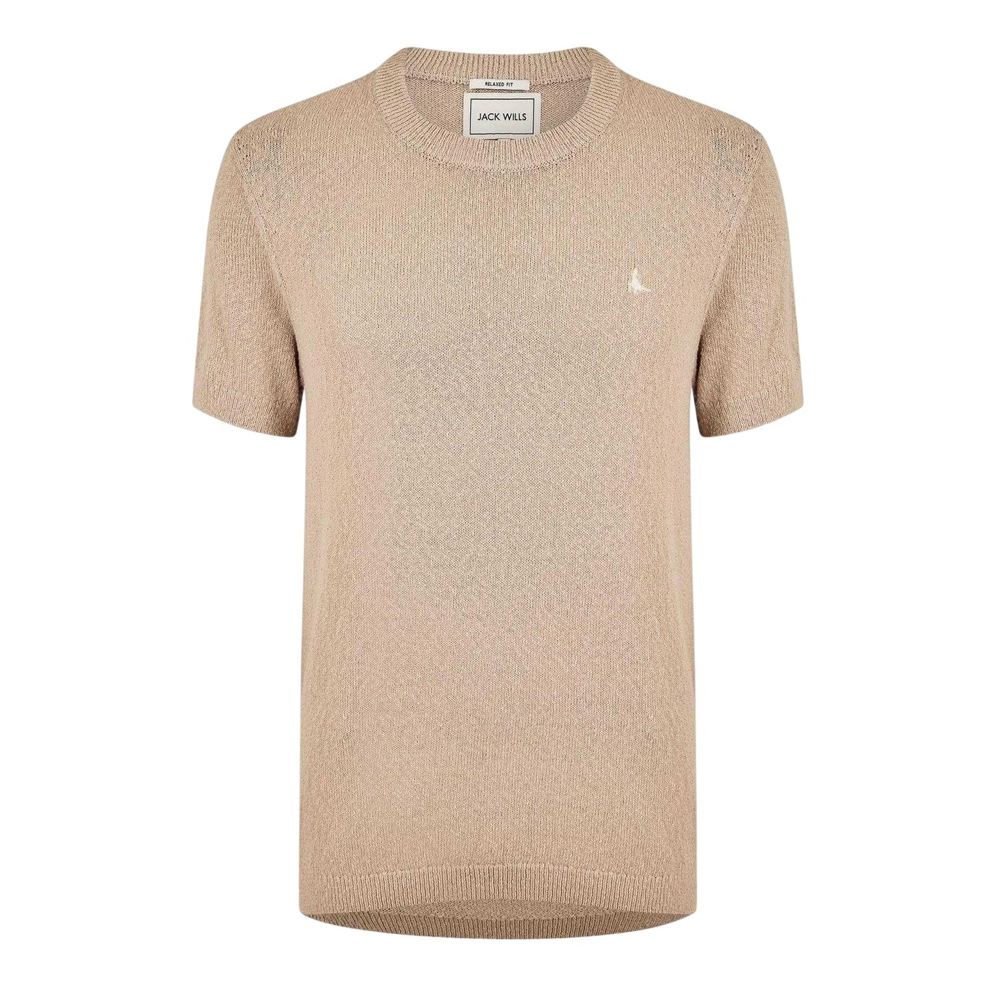 Beige - Front - Jack Wills Mens Knitted T-Shirt