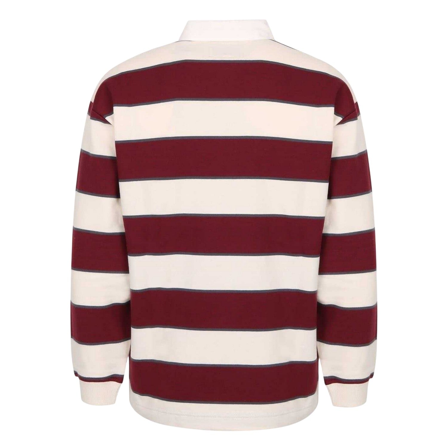 Burgundy-Navy - Back - Jack Wills Womens-Ladies Stripe Polo Shirt