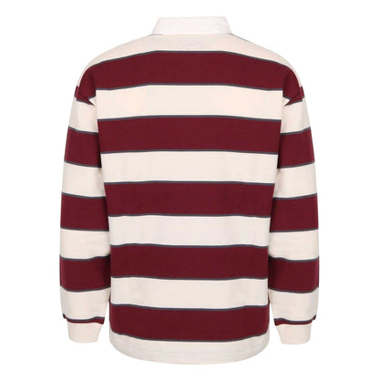 Burgundy-Navy - Back - Jack Wills Womens-Ladies Stripe Polo Shirt