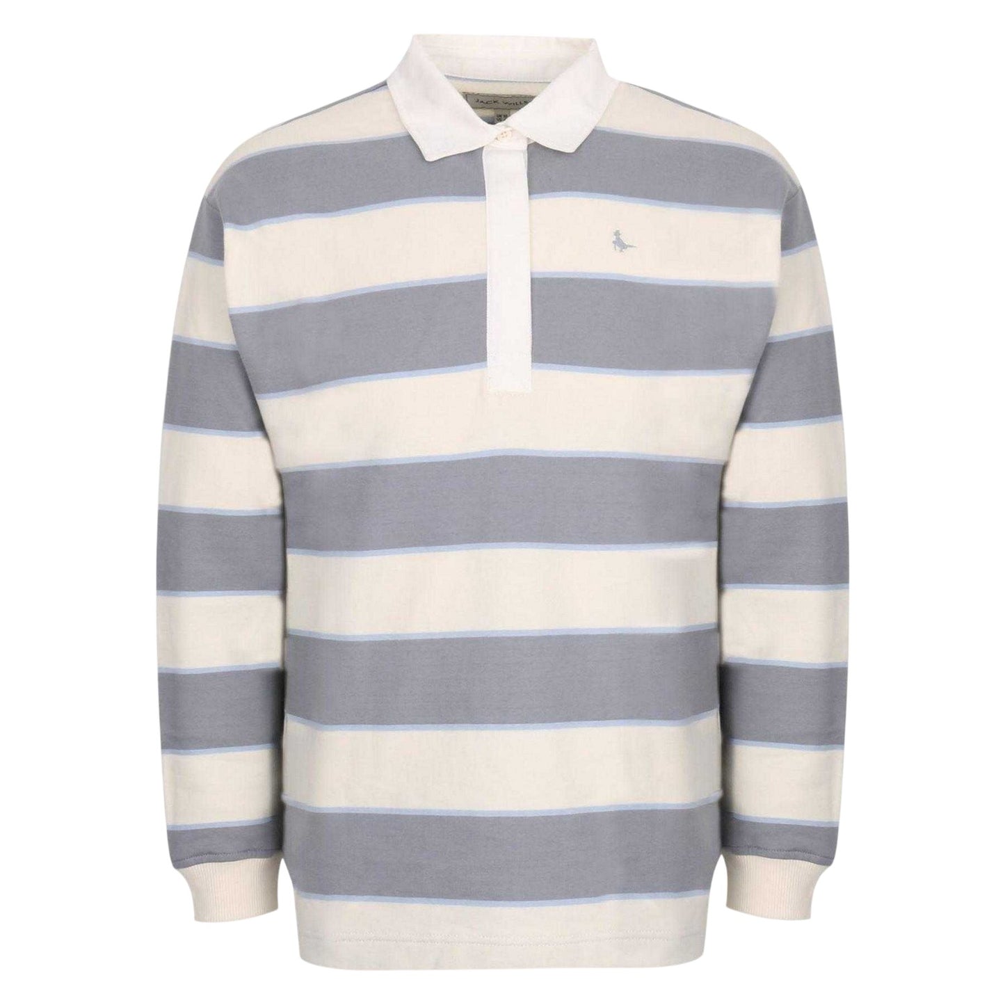 Navy-White - Front - Jack Wills Womens-Ladies Stripe Polo Shirt