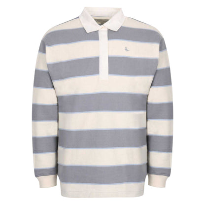 Navy-White - Front - Jack Wills Womens-Ladies Stripe Polo Shirt