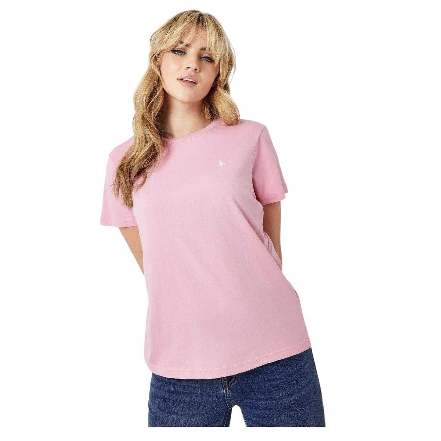 Pink - Front - Jack Wills Womens-Ladies Endmoor Boyfriend T-Shirt