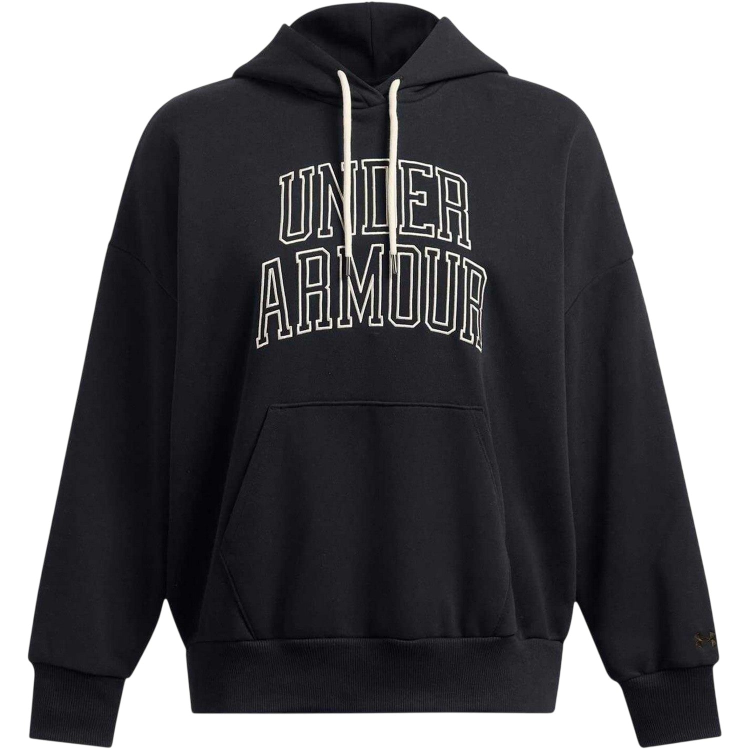 Black - Front - Under Armour Womens-Ladies Icon Icon Drop Shoulder Oversized Hoodie