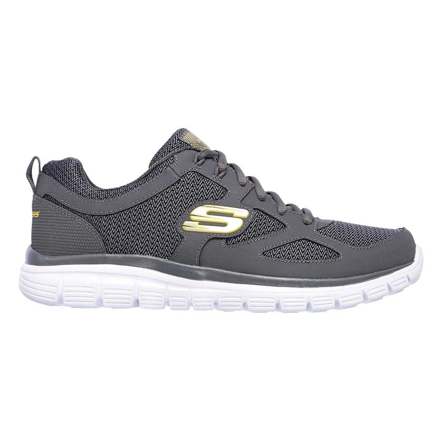 Charcoal - Front - Skechers Mens Burns Agoura Trubuck Leather Trainers