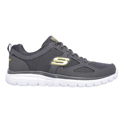 Charcoal - Front - Skechers Mens Burns Agoura Trubuck Leather Trainers