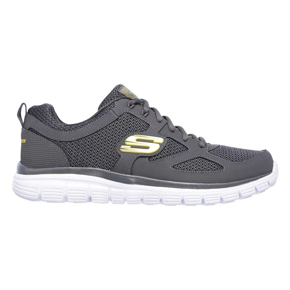 Charcoal - Front - Skechers Mens Burns Agoura Trubuck Leather Trainers