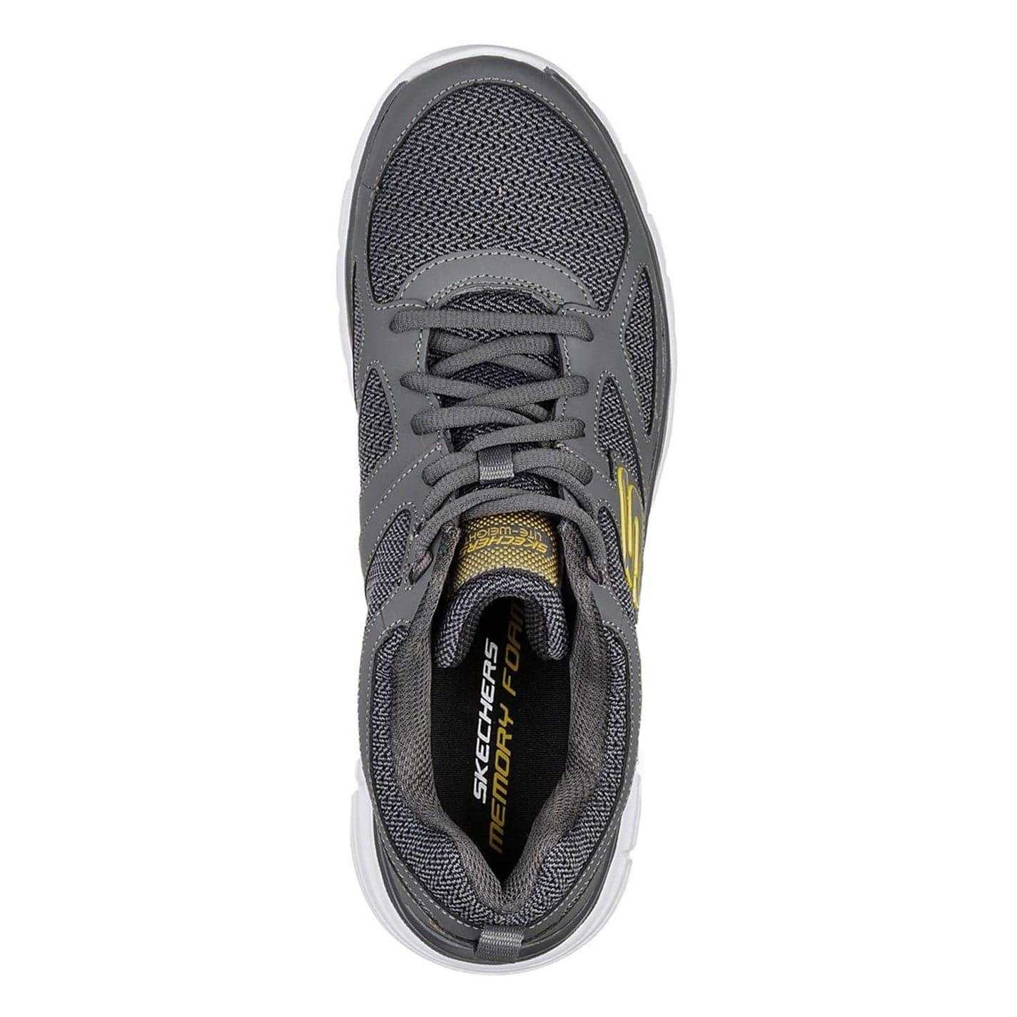Charcoal - Side - Skechers Mens Burns Agoura Trubuck Leather Trainers