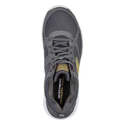 Charcoal - Side - Skechers Mens Burns Agoura Trubuck Leather Trainers