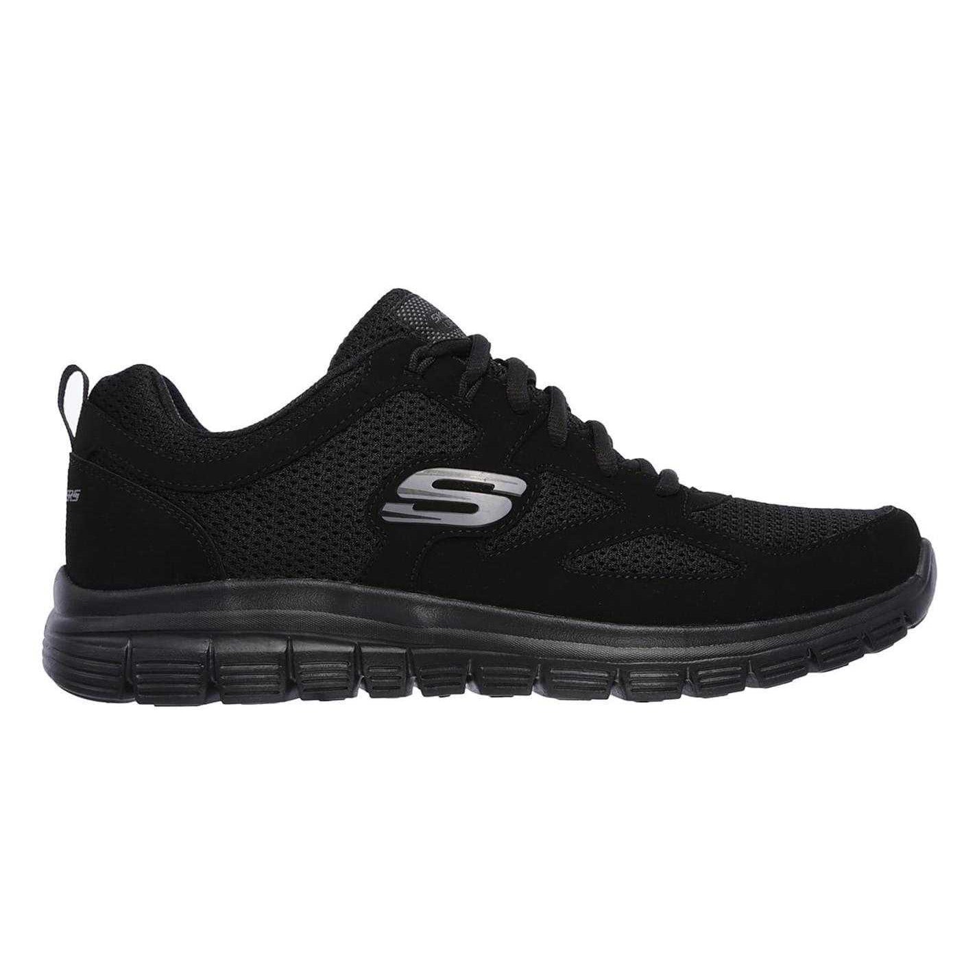Black - Side - Skechers Mens Burns Agoura Trubuck Leather Trainers