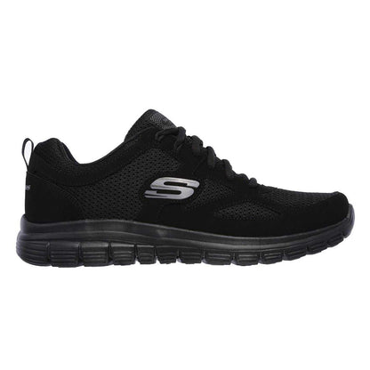 Black - Side - Skechers Mens Burns Agoura Trubuck Leather Trainers