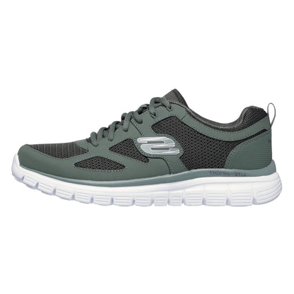 Olive - Back - Skechers Mens Burns Agoura Trubuck Leather Trainers