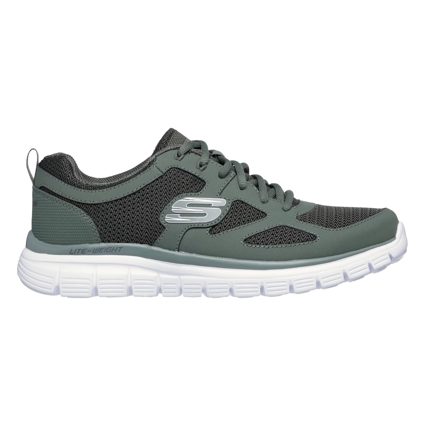 Olive - Side - Skechers Mens Burns Agoura Trubuck Leather Trainers