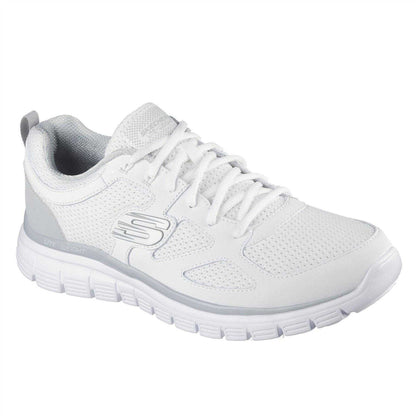 White - Front - Skechers Mens Burns Agoura Trubuck Leather Trainers