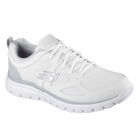 White - Front - Skechers Mens Burns Agoura Trubuck Leather Trainers
