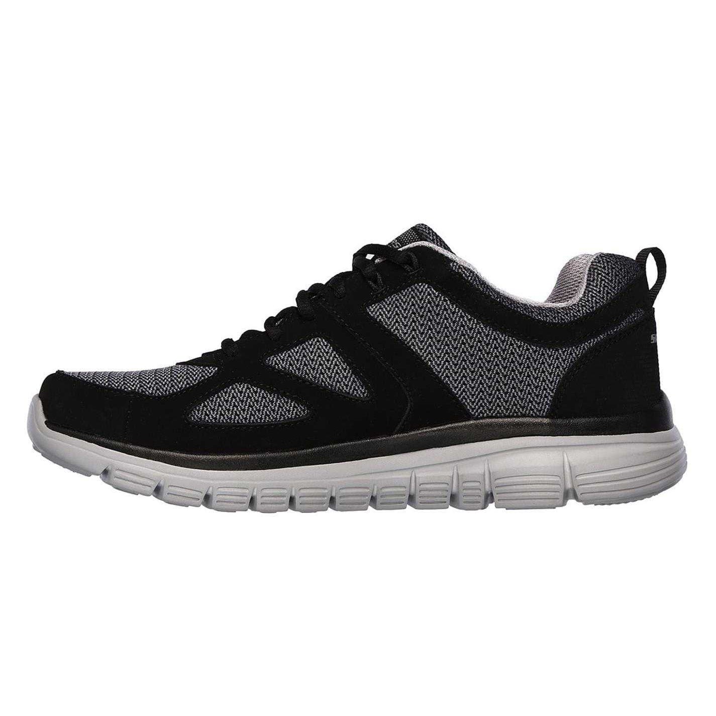 Black-Grey - Back - Skechers Mens Burns Agoura Trubuck Leather Trainers