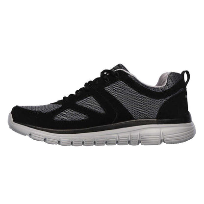 Black-Grey - Back - Skechers Mens Burns Agoura Trubuck Leather Trainers