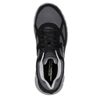 Black-Grey - Lifestyle - Skechers Mens Burns Agoura Trubuck Leather Trainers