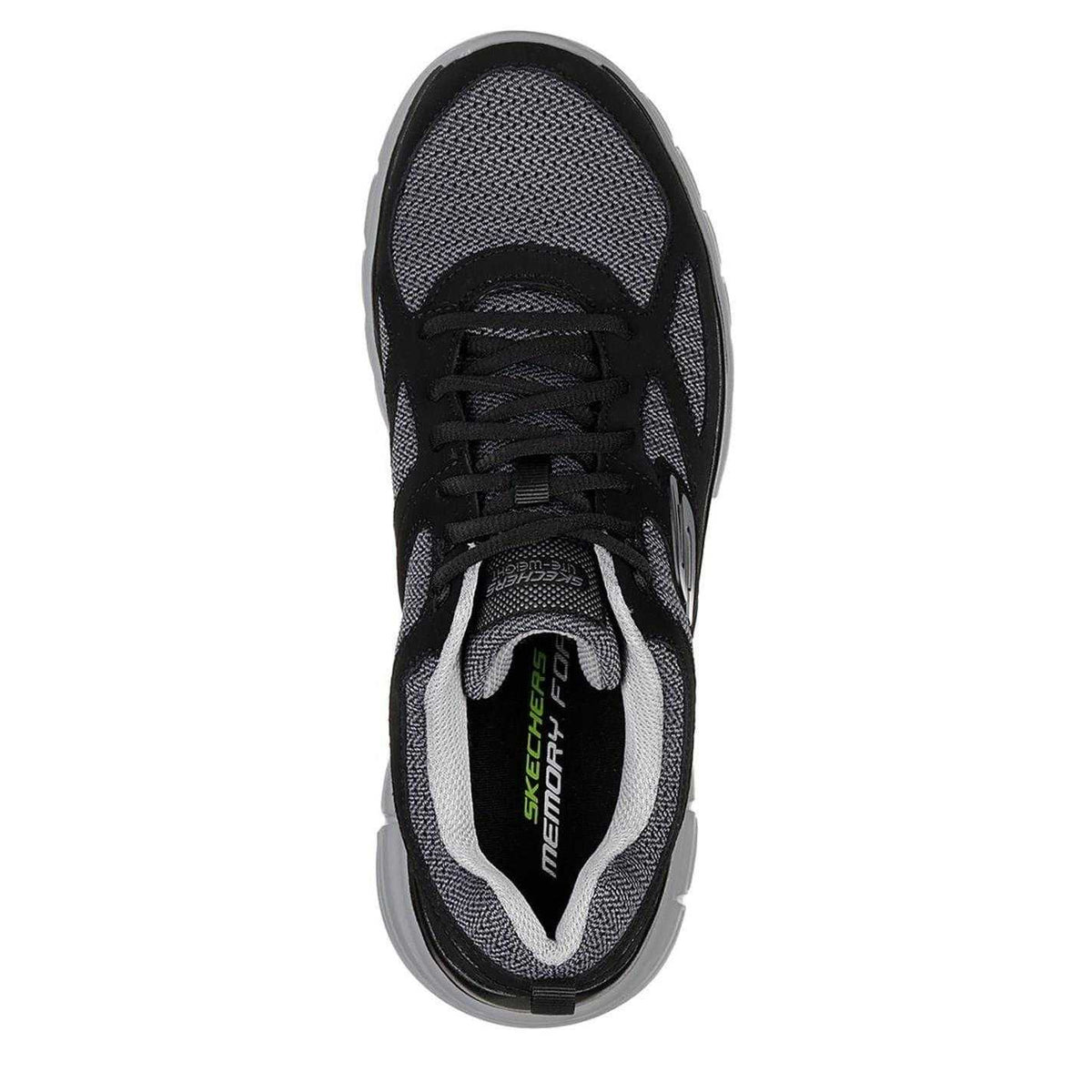 Black-Grey - Lifestyle - Skechers Mens Burns Agoura Trubuck Leather Trainers
