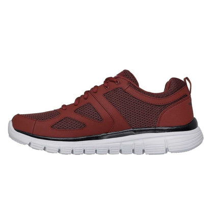 Burgundy - Back - Skechers Mens Burns Agoura Trubuck Leather Trainers