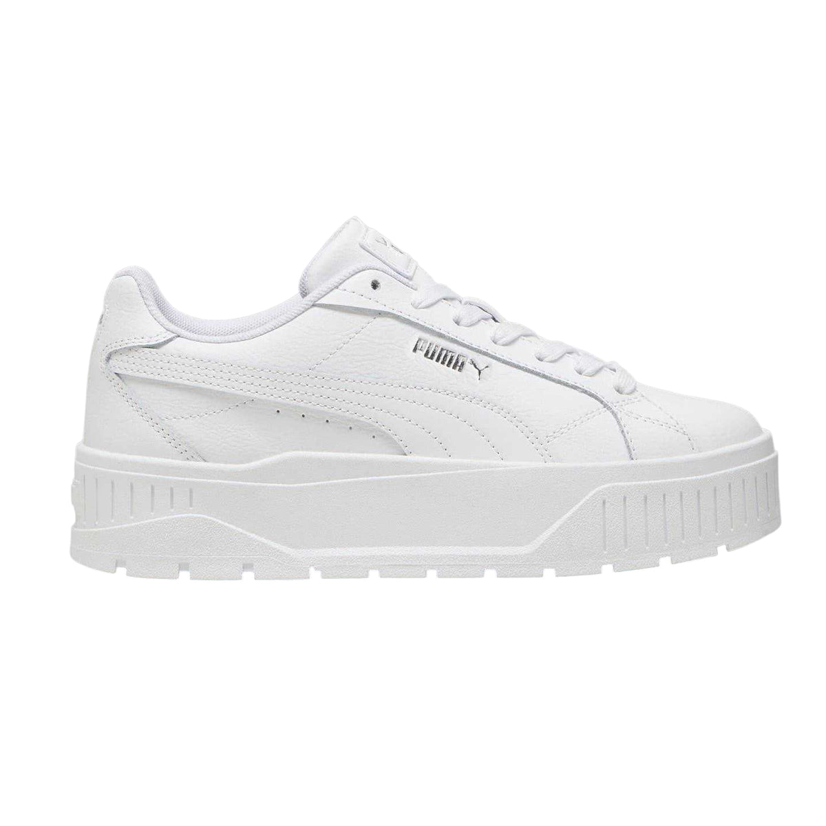 White - Front - Puma Womens-Ladies Karmen II Leather Platform Trainers