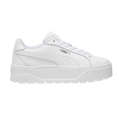 White - Front - Puma Womens-Ladies Karmen II Leather Platform Trainers