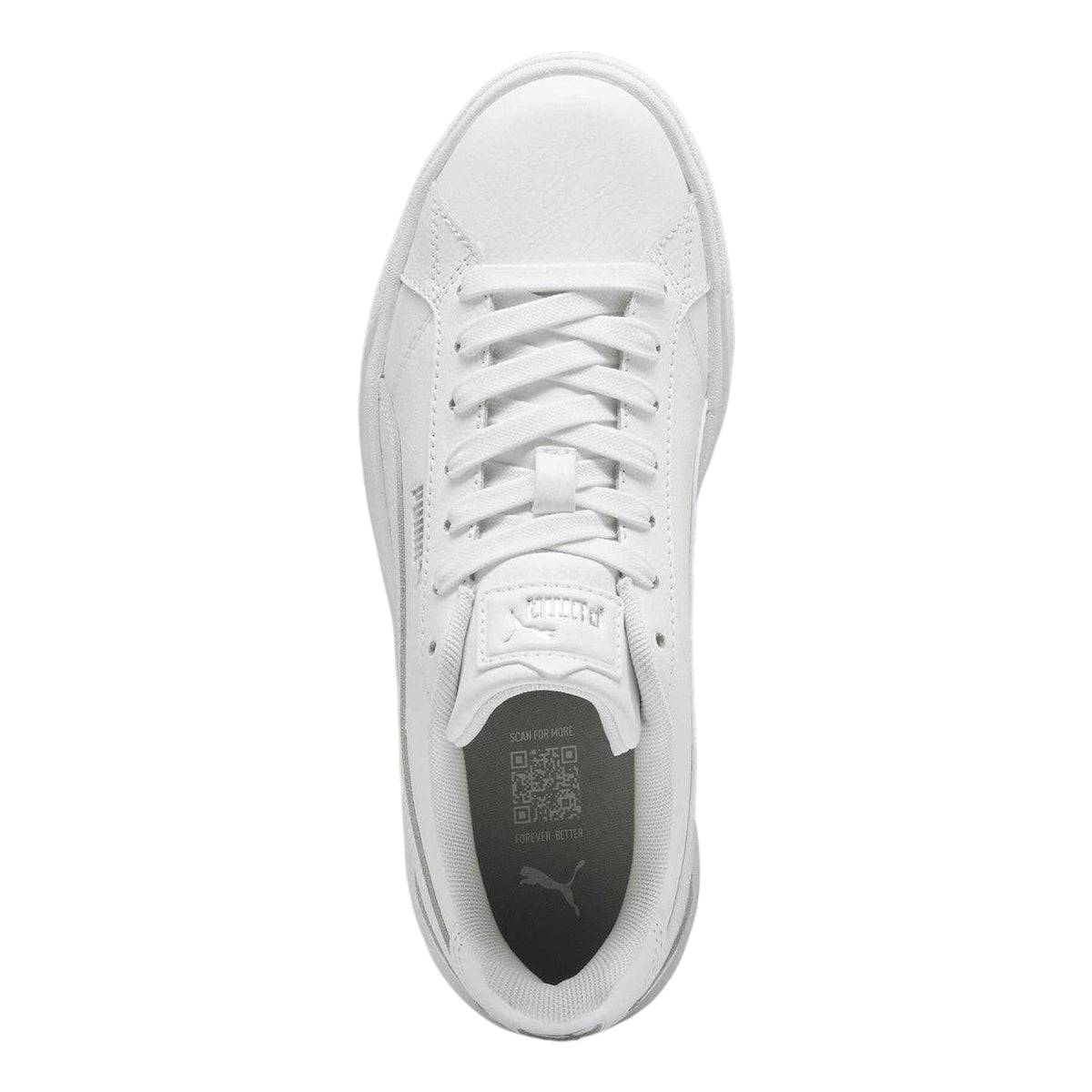 White - Side - Puma Womens-Ladies Karmen II Leather Platform Trainers