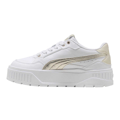 White-Gold - Back - Puma Womens-Ladies Karmen II Leather Platform Trainers