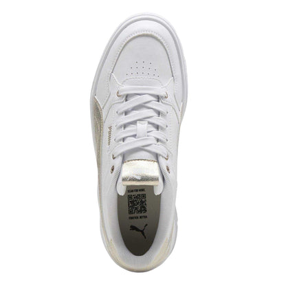 White-Gold - Side - Puma Womens-Ladies Karmen II Leather Platform Trainers