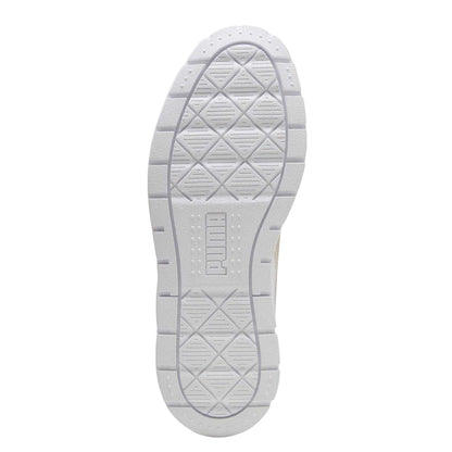 White-Gold - Lifestyle - Puma Womens-Ladies Karmen II Leather Platform Trainers