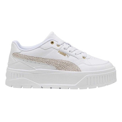 White-Leopard - Front - Puma Womens-Ladies Karmen II Leather Platform Trainers