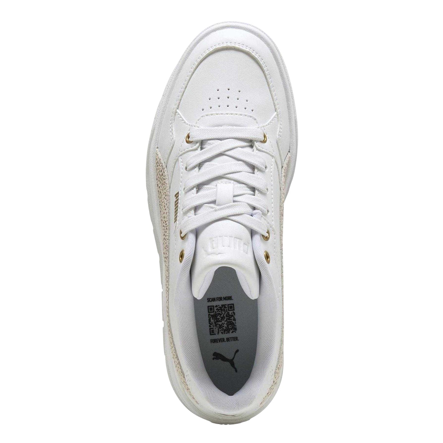 White-Leopard - Side - Puma Womens-Ladies Karmen II Leather Platform Trainers