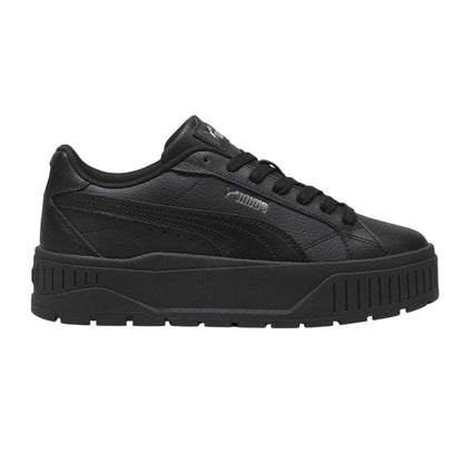 Black - Front - Puma Womens-Ladies Karmen II Leather Platform Trainers