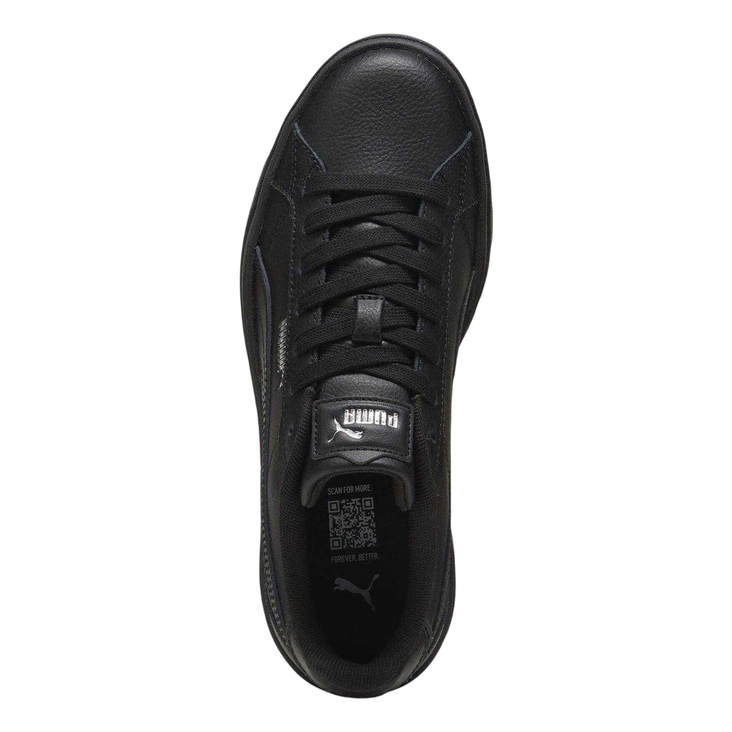 Black - Side - Puma Womens-Ladies Karmen II Leather Platform Trainers