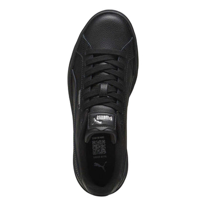 Black - Side - Puma Womens-Ladies Karmen II Leather Platform Trainers