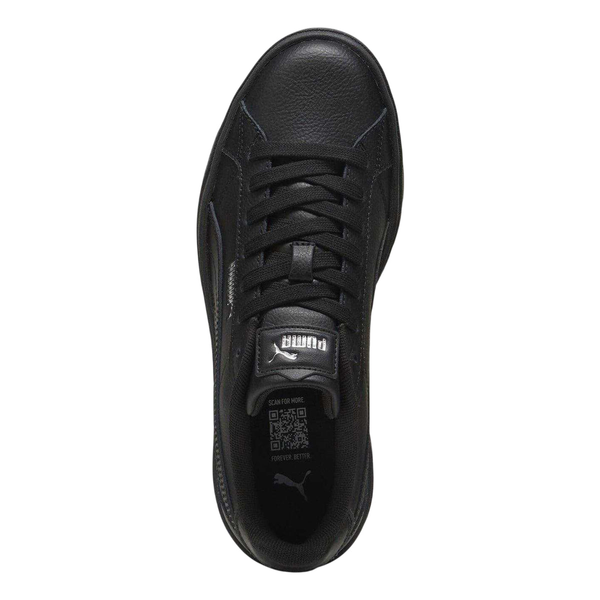 Black - Side - Puma Womens-Ladies Karmen II Leather Platform Trainers