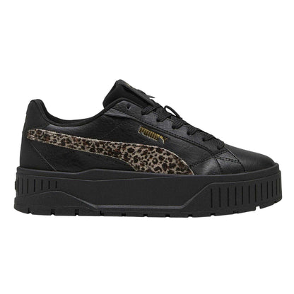 Black-Animalier - Front - Puma Womens-Ladies Karmen II Leather Platform Trainers