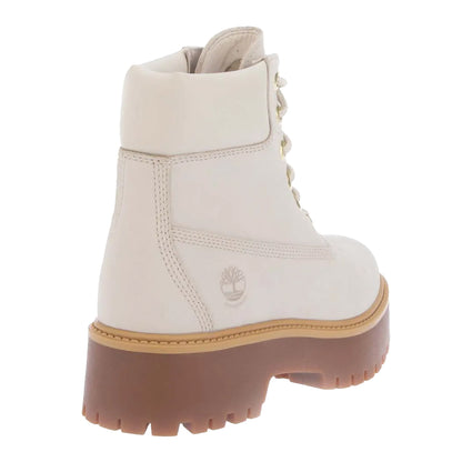 Off White - Back - Timberland Womens-Ladies Leather Lace Up Waterproof Ankle Boots