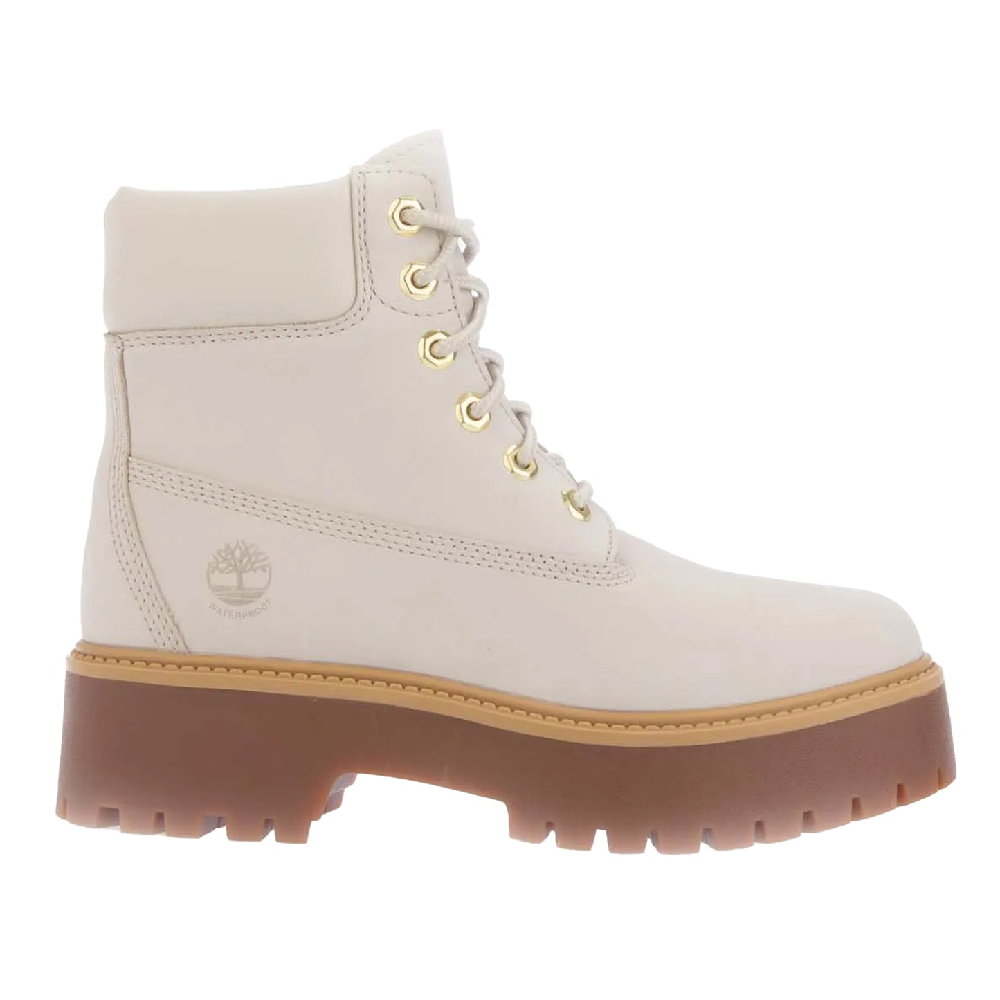 Off White - Side - Timberland Womens-Ladies Leather Lace Up Waterproof Ankle Boots