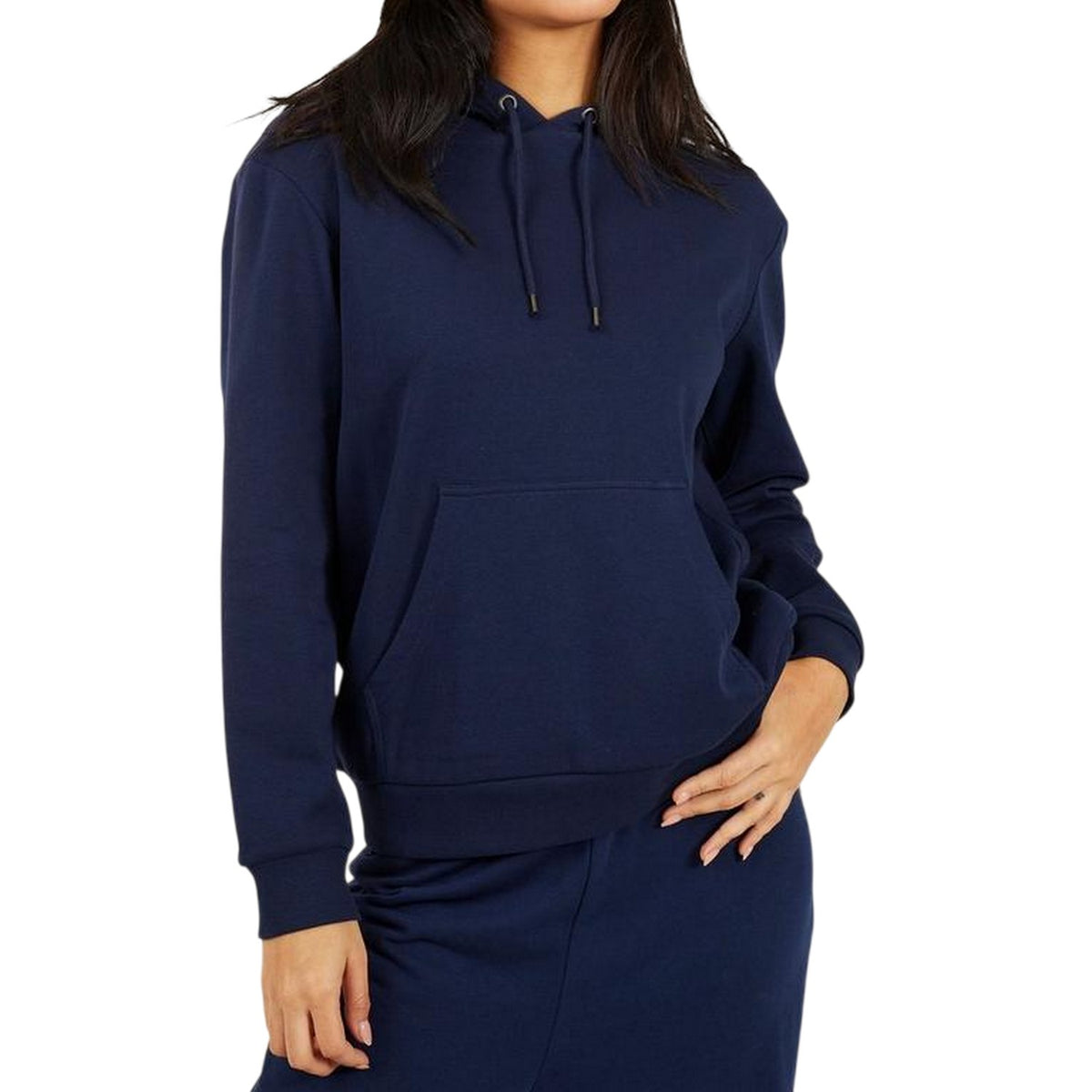 Navy - Front - Brave Soul Womens-Ladies Drawstring Hoodie