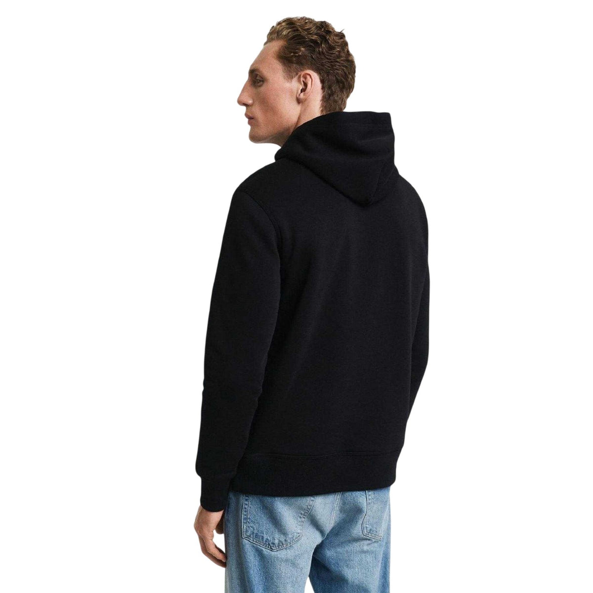 Black - Back - Gant Mens Shield Logo Hoodie