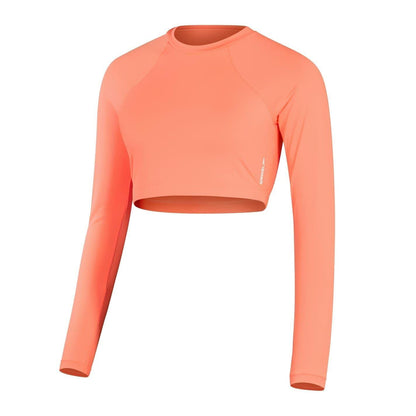 Peach - Front - Speedo Womens-Ladies Logo Slim Raglan Crop Top