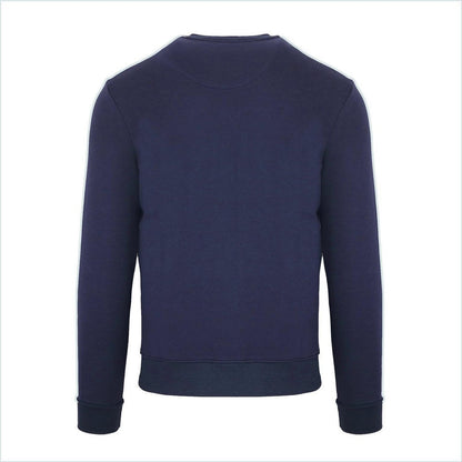 Navy - Back - Aquascutum Mens Ribbed Logo Sweatshirt
