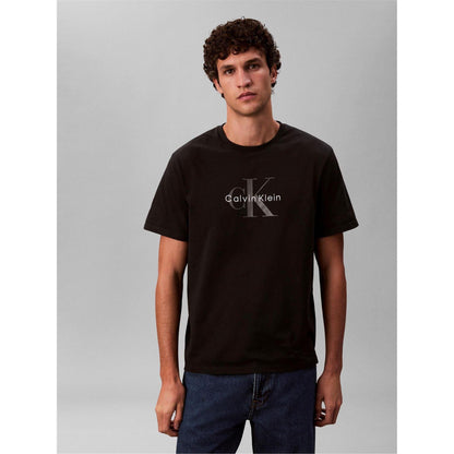Black - Back - Calvin Klein Mens Monogram T-Shirt