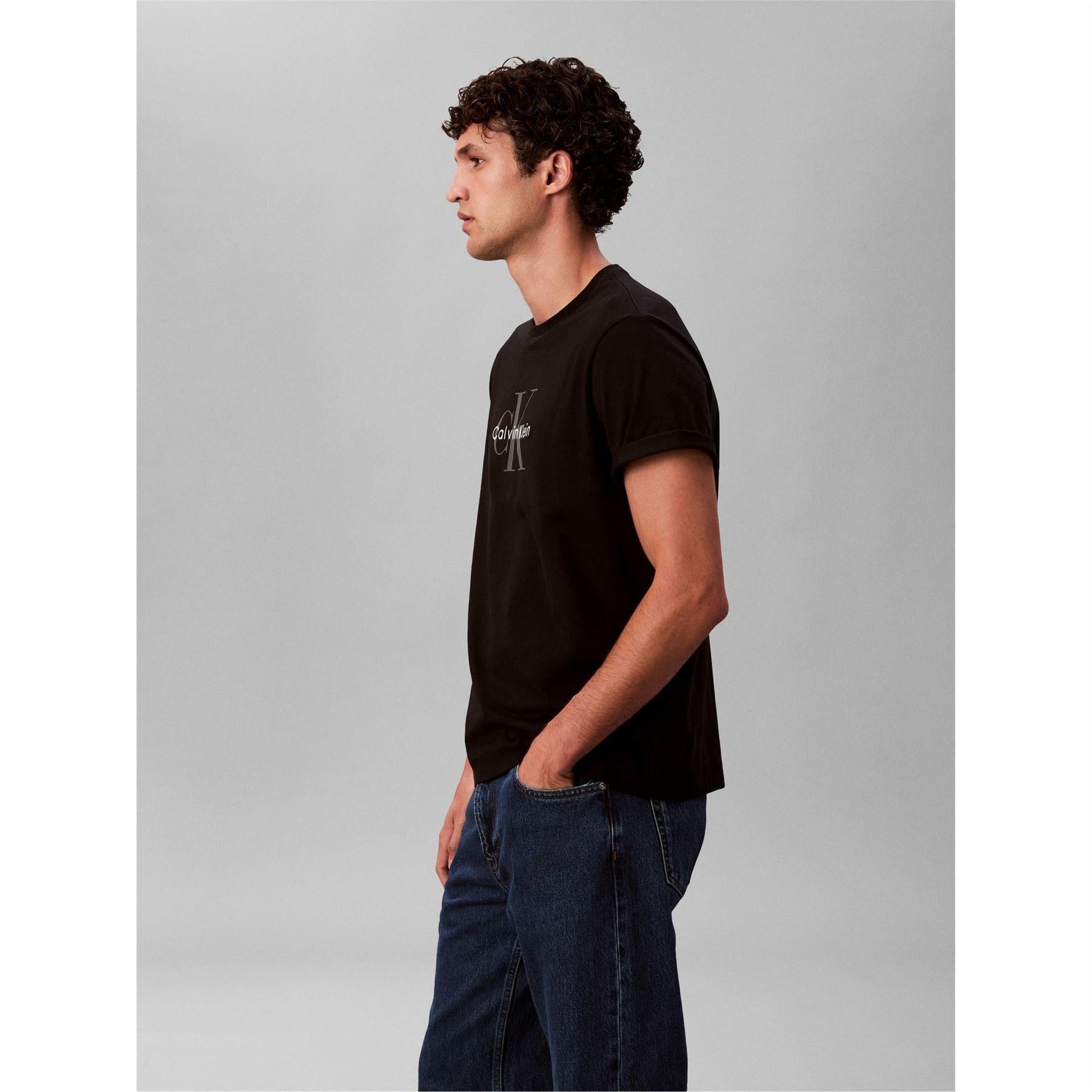 Black - Lifestyle - Calvin Klein Mens Monogram T-Shirt