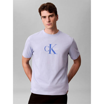 Blue - Back - Calvin Klein Mens Monogram T-Shirt