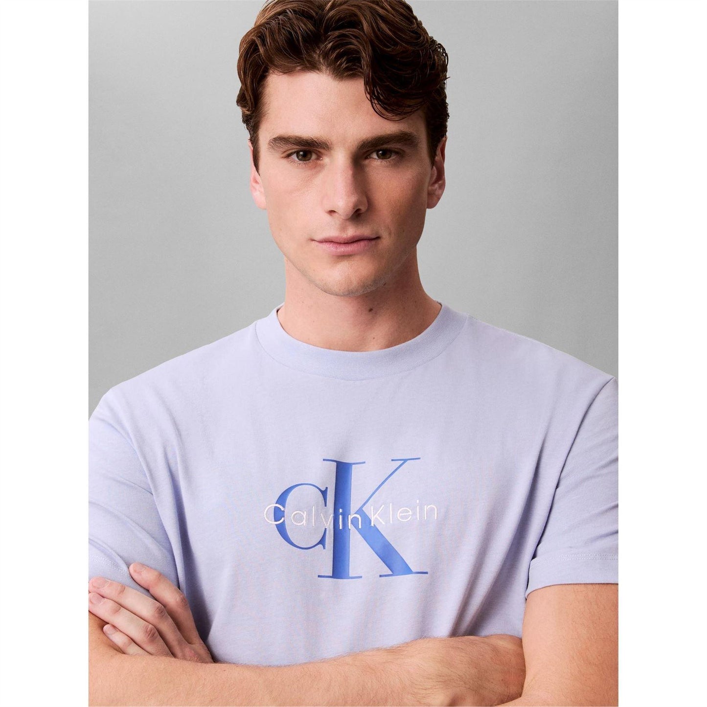 Blue - Side - Calvin Klein Mens Monogram T-Shirt